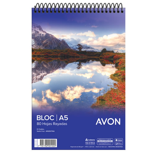 BLOCK AVON A5 C/ESPIRAL X80H RAYADO