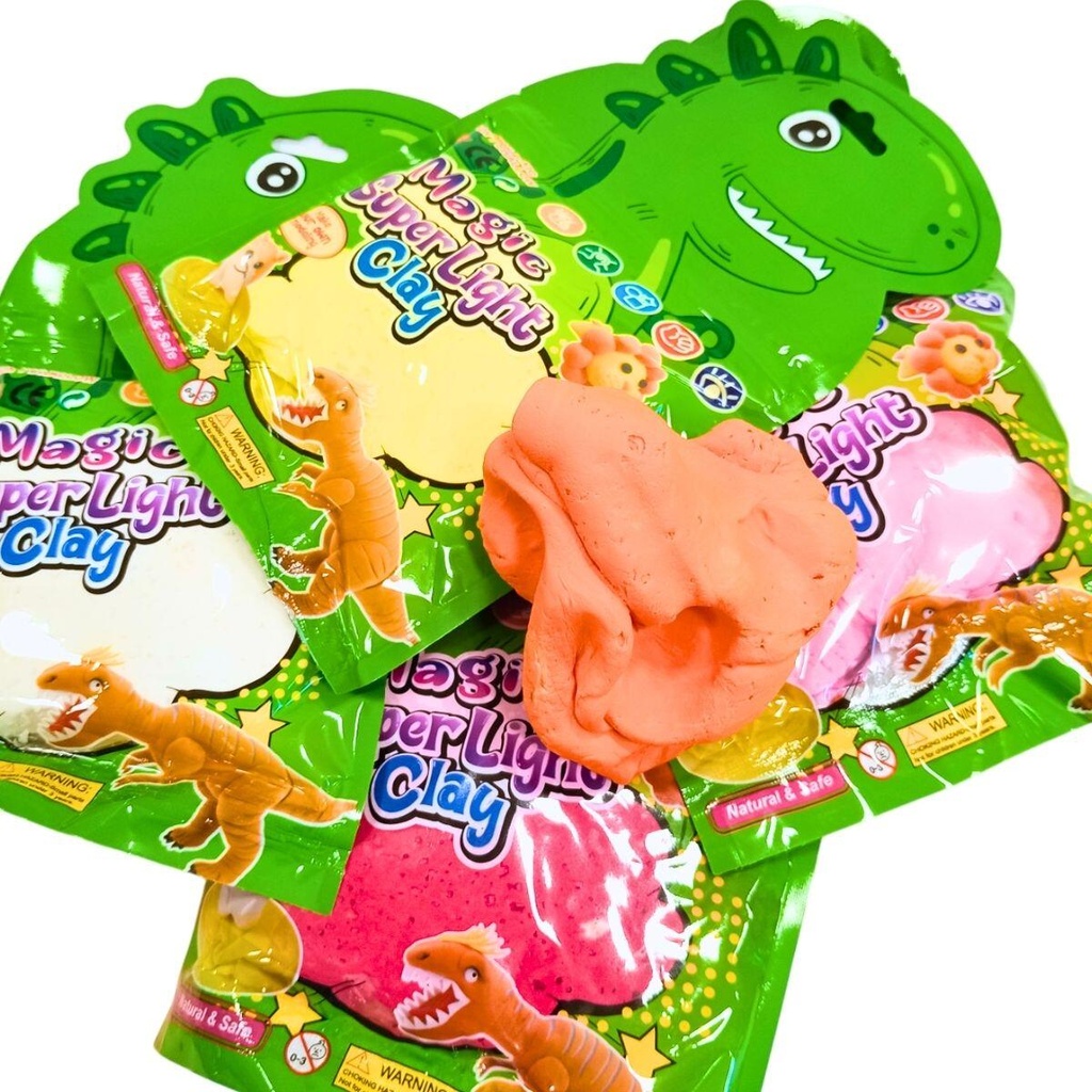 MASA COLOURS SLIME 60G DINO EN SOBRE CIERRE FACIL