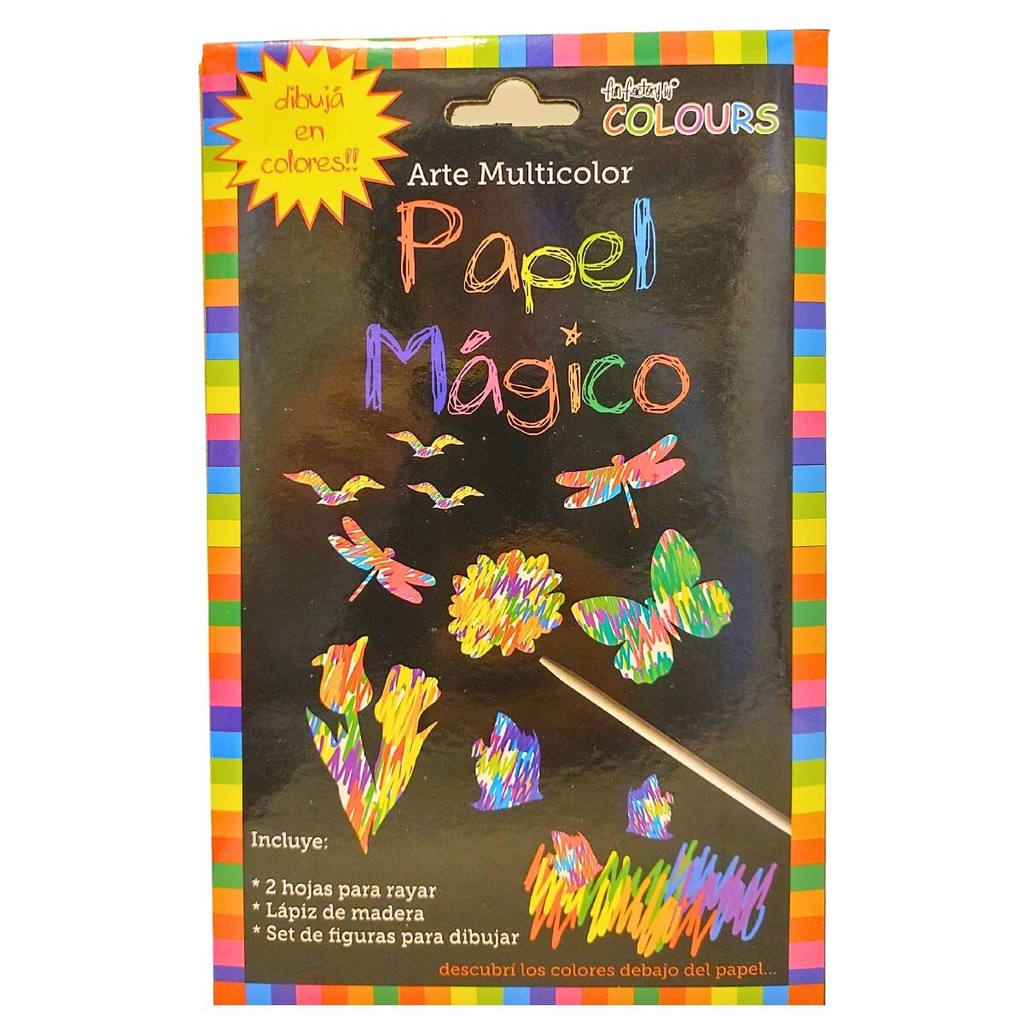 PAPEL MAGICO 2 HOJAS C/SET FIGURAS PARA DIBUJAR