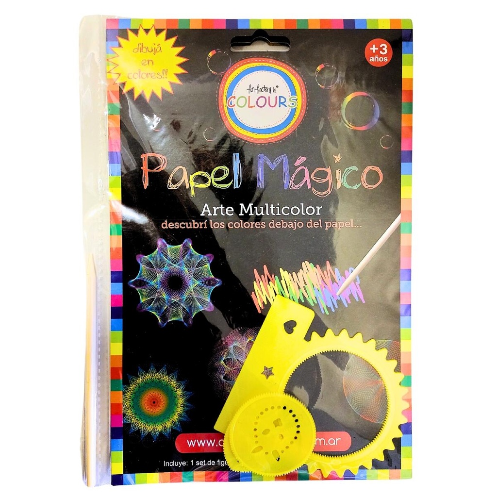 PAPEL MAGICO 5 HOJAS + SET FIGURAS PARA DIBUJAR