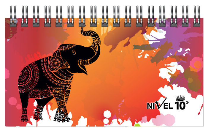 AGENDA NIVEL 10 POWER LINEA ELEFANTE C/ELASTICO