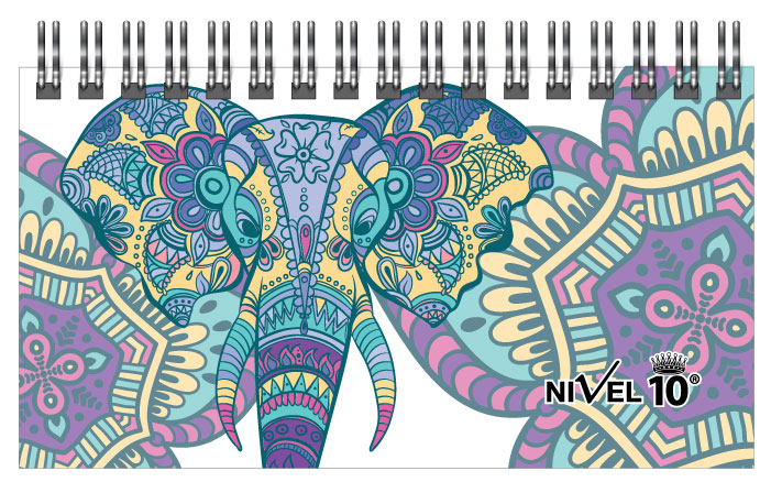 AGENDA NIVEL 10 POWER LINEA ELEFANTE C/ELASTICO