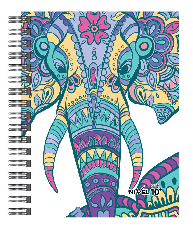 AGENDA NIVEL 10 TOP ESPIRALADA ELEFANTE C/ELASTICO