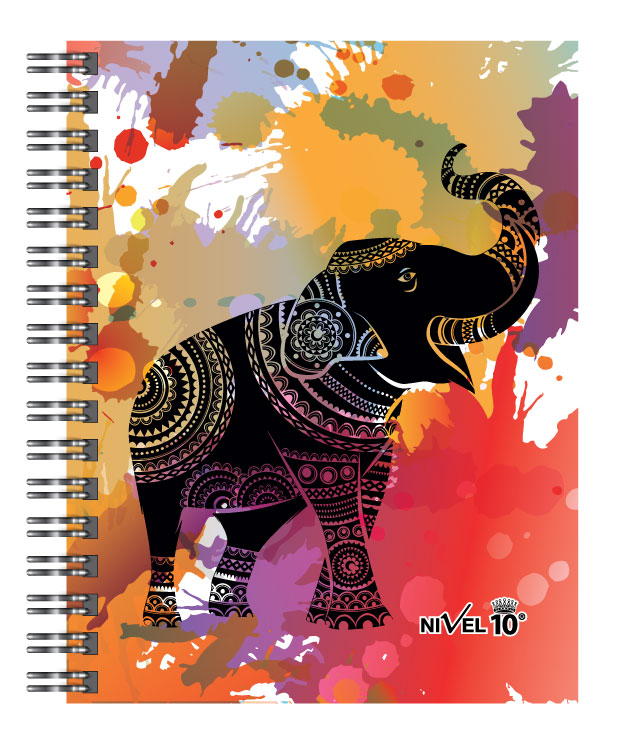 AGENDA NIVEL 10 TOP ESPIRALADA ELEFANTE C/ELASTICO