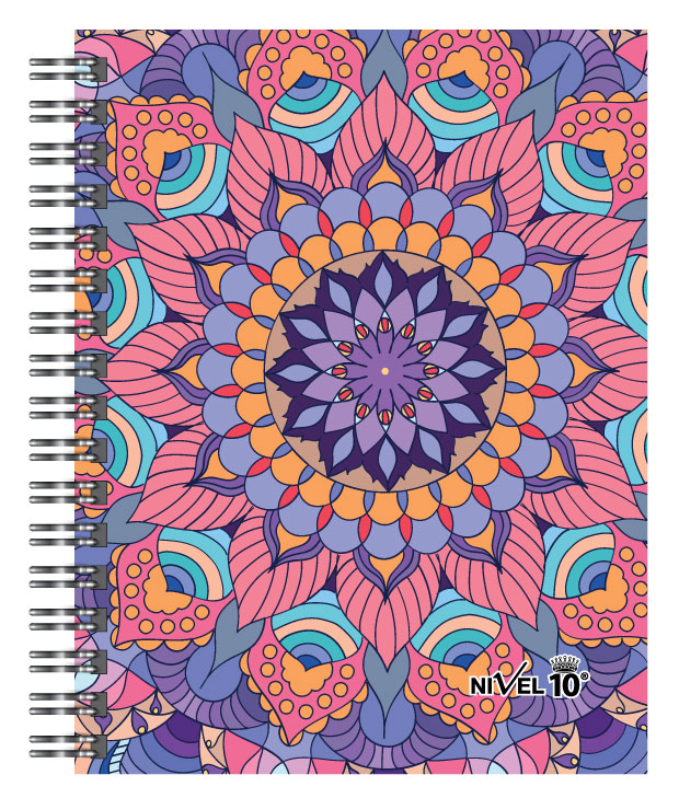 AGENDA NIVEL 10 BONJOUR MANDALA ESPIRAL Y ELASTICO