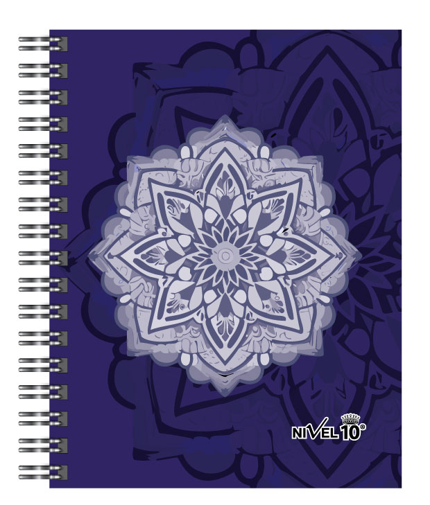 AGENDA NIVEL 10 BONJOUR MANDALA ESPIRAL Y ELASTICO