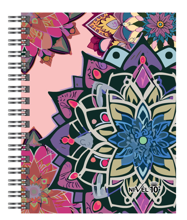 AGENDA NIVEL 10 BONJOUR MANDALA ESPIRAL Y ELASTICO