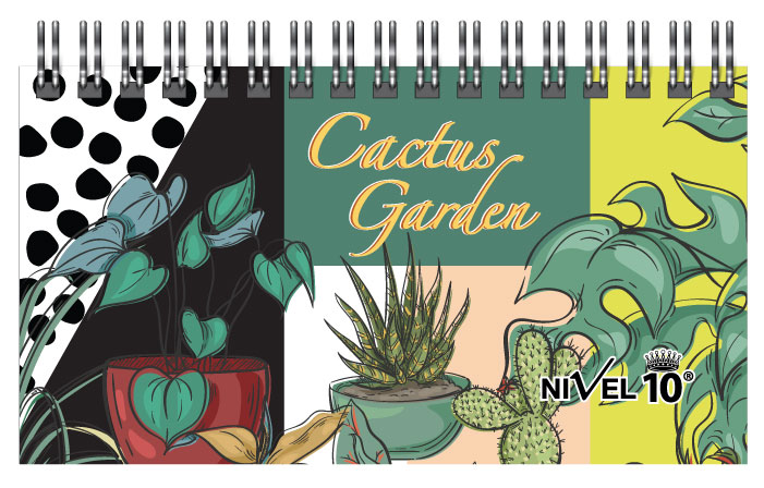 AGENDA NIVEL 10 POWER LINEA CACTUS C/ELASTICO