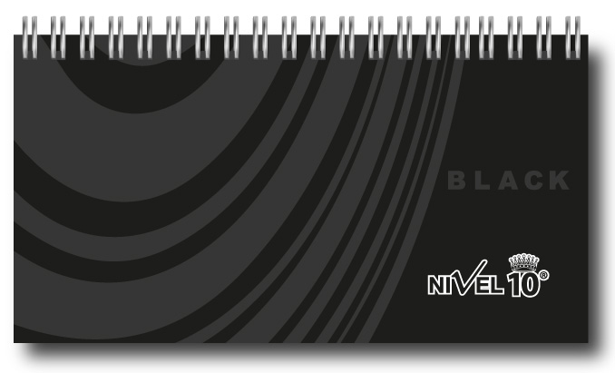 AGENDA NIVEL 10 POWER BLACK C/ELASTICO