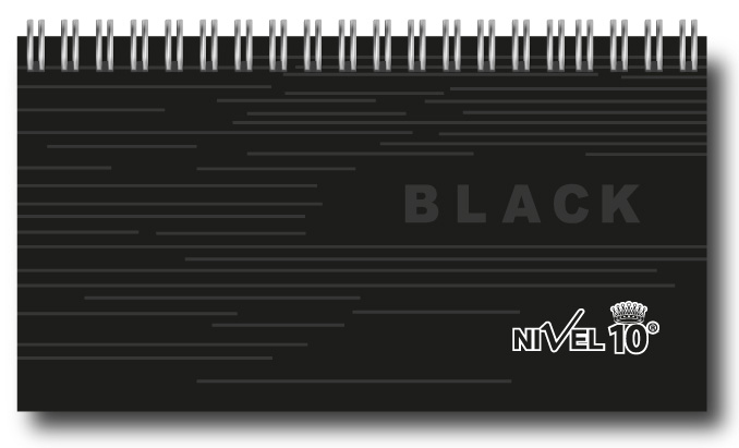 AGENDA NIVEL 10 POWER BLACK C/ELASTICO