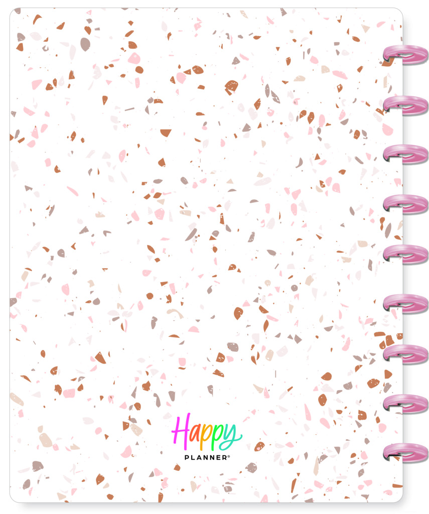 CUADERNO HAPPY NOTES PIEDRA ROSA 17X23CM RAYADO PUNTEADO C/DISCOS