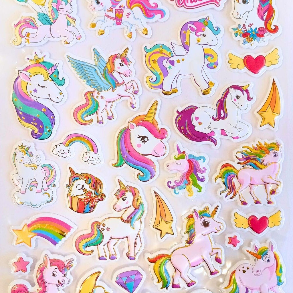 STICKER COLOURS POP UP SIRENA/ UNICORNIO