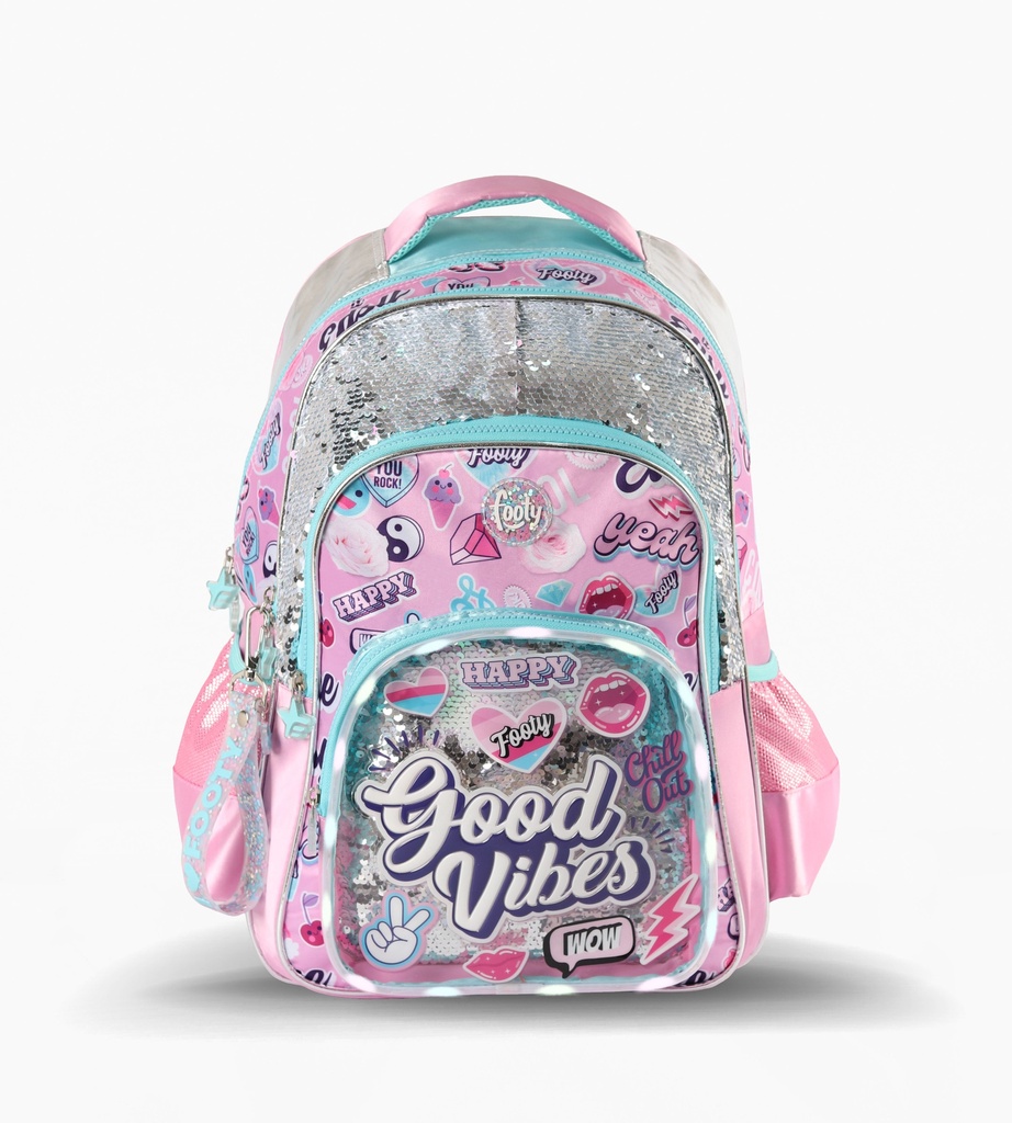 MOCHILA FOOTY ESPALDA GOOD VIBES C/LED