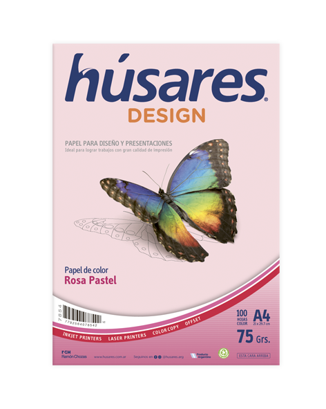 RESMA HUSARES DESIGN A4 75G X100H ROSA