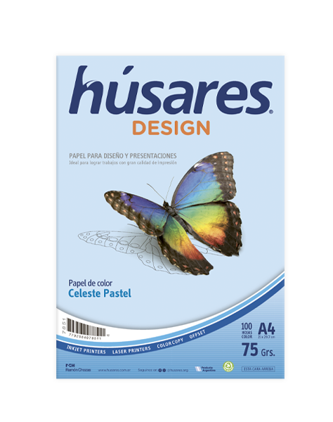 RESMA HUSARES DESIGN A4 75G X100H CELESTE