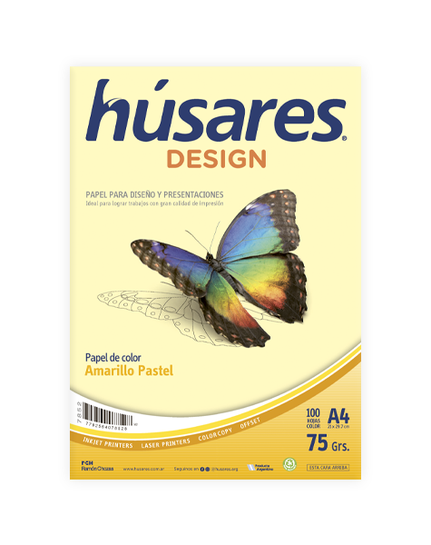 RESMA HUSARES DESIGN A4 75G X100H AMARILLO