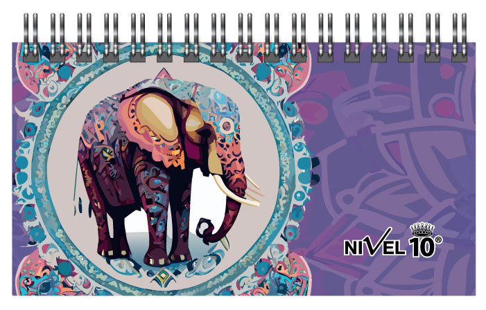 AGENDA NIVEL 10 POWER LINEA ELEFANTE C/ELASTICO