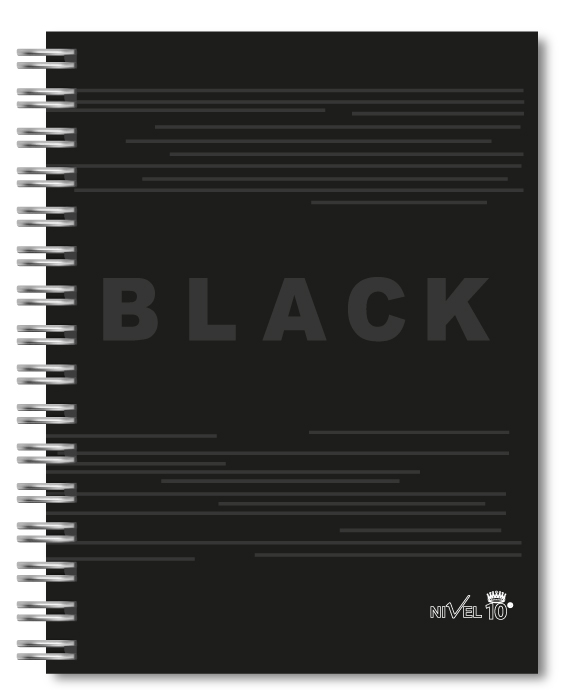 AGENDA NIVEL 10 BONJOUR ESPIRALADA BLACK C/ELAST.