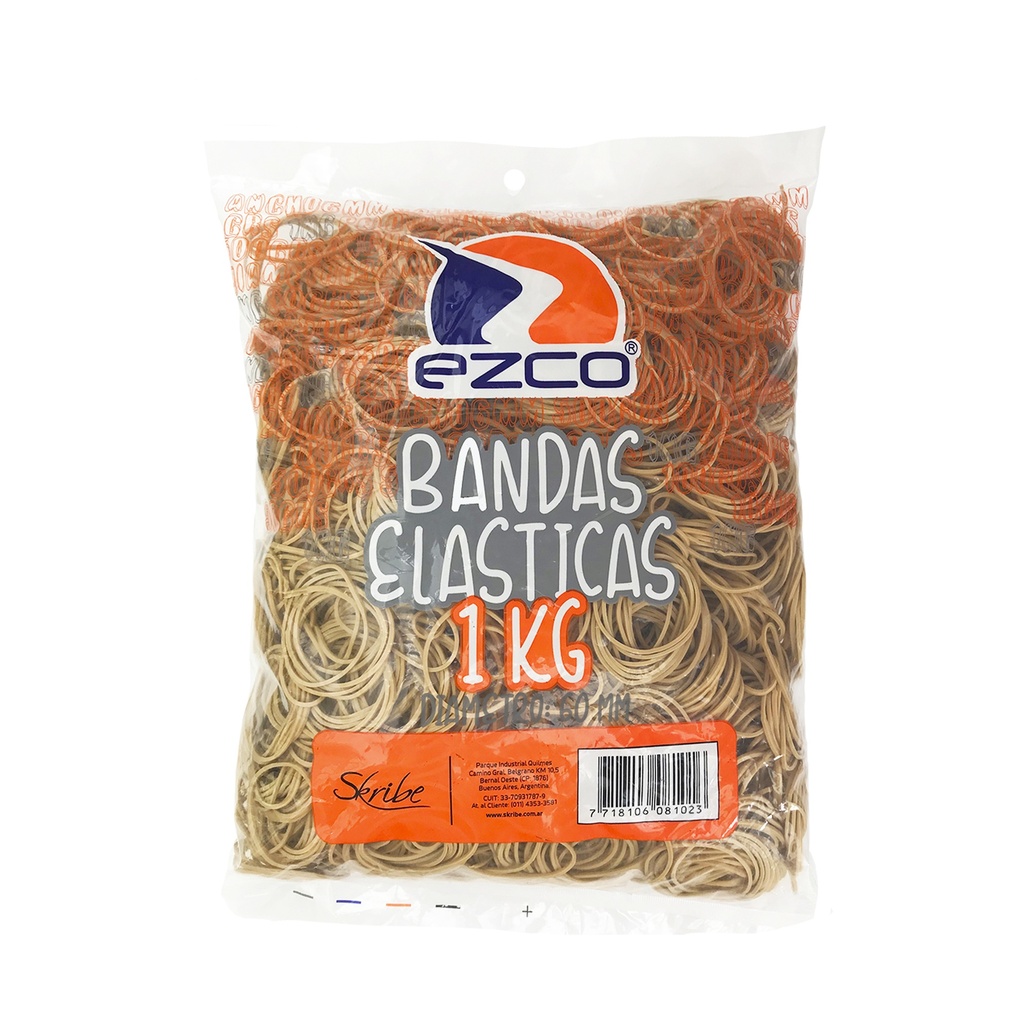 BANDAS ELASTICAS EZCO BOLSA X 1 KG LARGA Y FINA