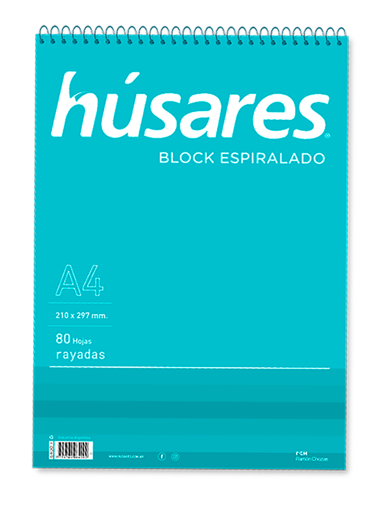 BLOCK HUSARES A4 ESPIRALADO X80H RAYADO