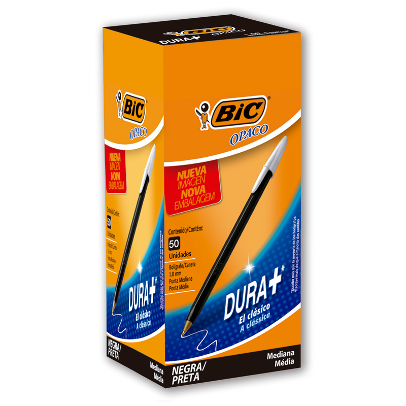 BOLIGRAFO BIC OPACO 1.0 X50 DURA+ NEGRO