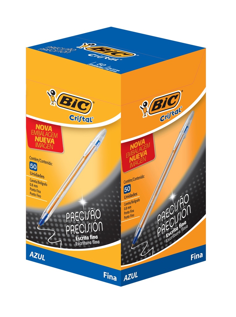 BOLIGRAFO BIC CRISTAL 0.8 T/FINO X50 AZUL PRECISION