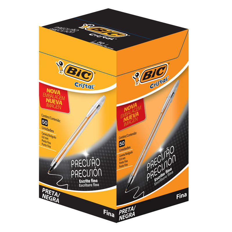 BOLIGRAFO BIC CRISTAL 0.8 T/FINO X50 NEGRO PRECISION