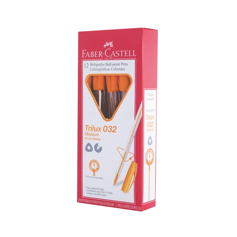 BOLIGRAFO FABER TRILUX 032 X12 NARANJA