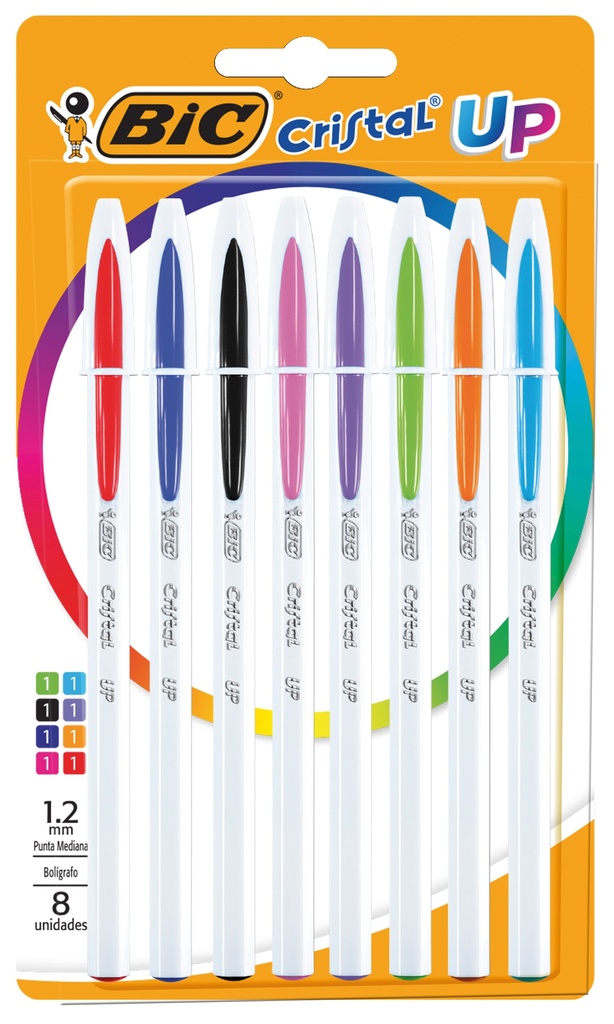 BOLIGRAFO BIC CRISTAL UP X8 SURTIDO