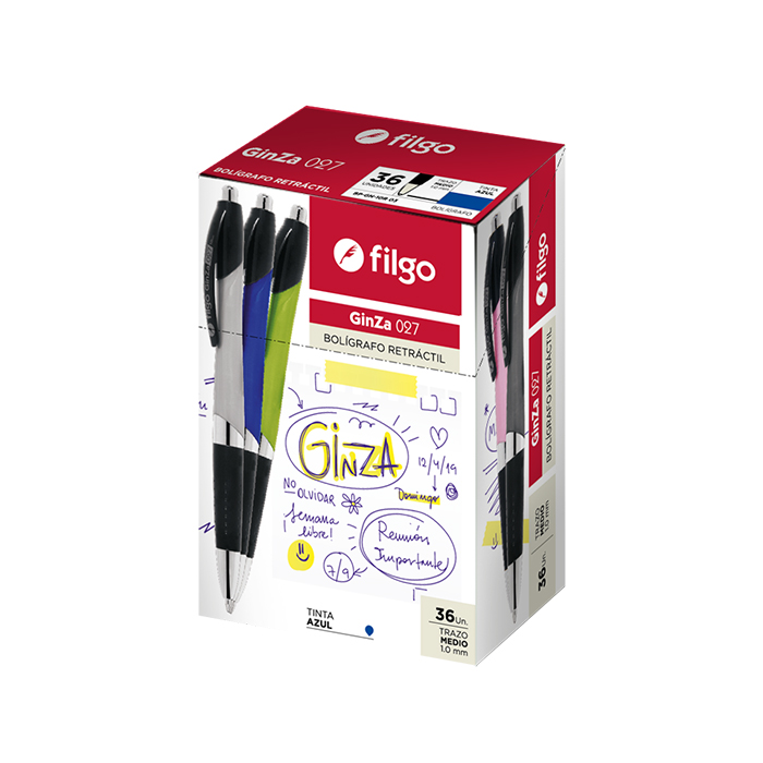 BOLIGRAFO FILGO GINZA 027 X36 AZUL RETRACTIL