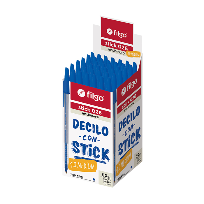 BOLIGRAFO FILGO 026 STICK 1.0MM X50 AZUL