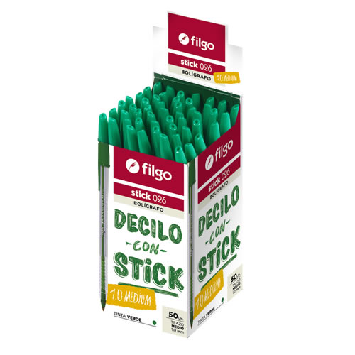 BOLIGRAFO FILGO 026 STICK 1.0MM X50 VERDE