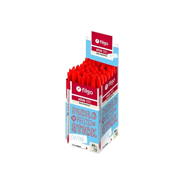 BOLIGRAFO FILGO 025 STICK 0.7MM X50 ROJO