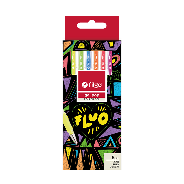 BOLIGRAFO FILGO GEL POP ROLLER GEL X6 FLUO