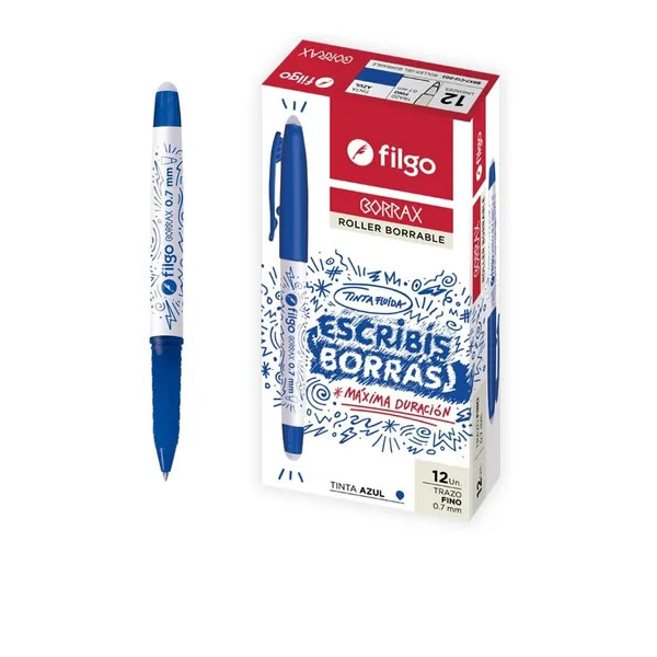 BOLIGRAFO FILGO GEL BORRABLE BORRAX 0.7 X12 AZUL