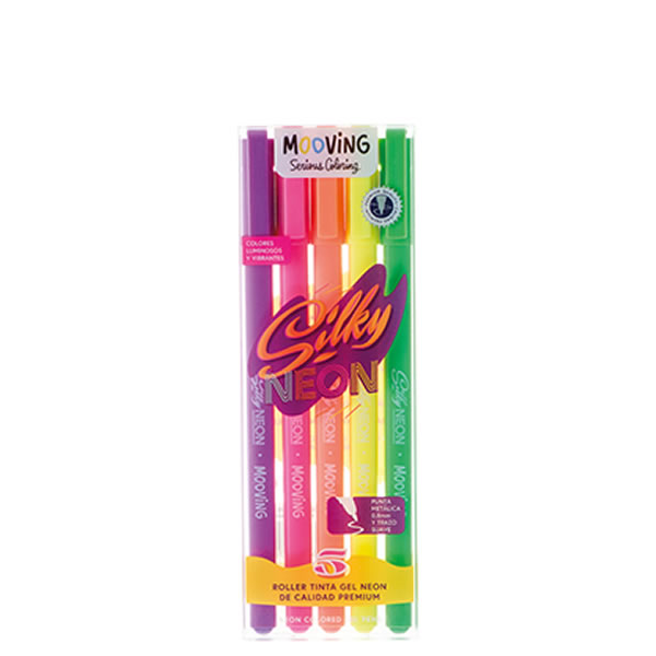 BOLIGRAFO MOOVING ROLLER TINTA NEON X 5