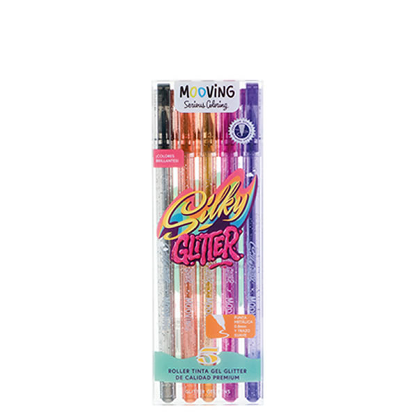 BOLIGRAFO MOOVING ROLLER TINTA GLITTER X 5