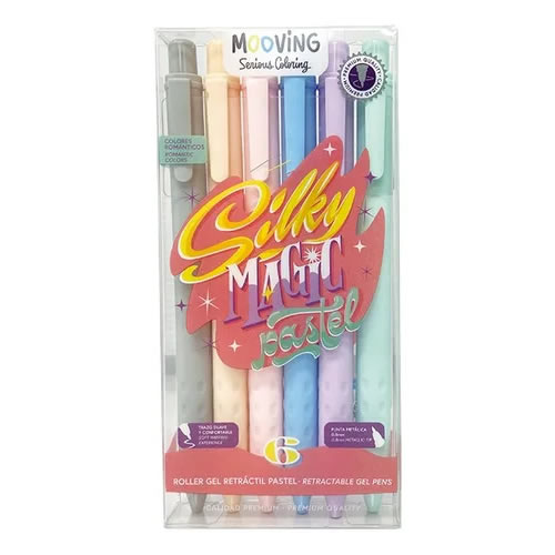 BOLIGRAFO MOOVING ROLLER TINTA GEL PASTEL RT X 6