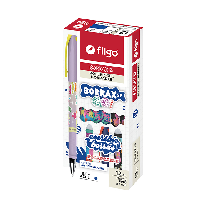 BOLIGRAFO FILGO GEL BORRABLE BORRAX SE GO 0.7 X12 AZUL