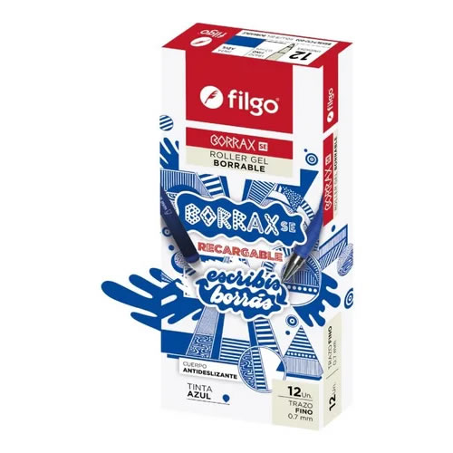 BOLIGRAFO FILGO GEL BORRABLE BORRAX SE 0.7 X12 AZUL