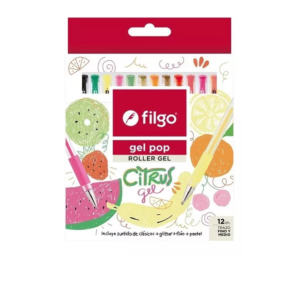 BOLIGRAFO FILGO GEL POP ROLLER GEL X12 CITRUS