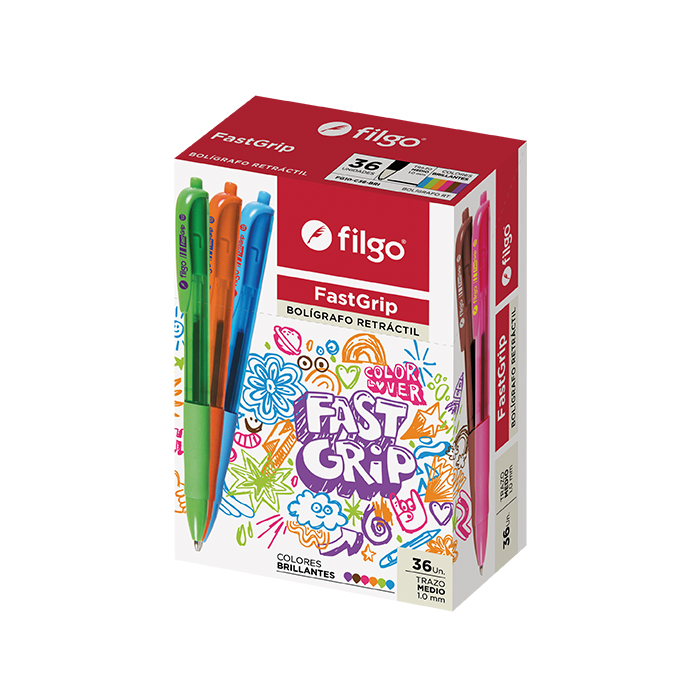 BOLIGRAFO FILGO FASTGRIP X36 BRILLANTE RETRACTIL