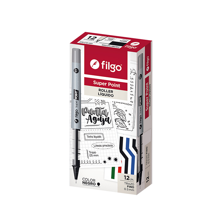 BOLIGRAFO FILGO SUPER POINT 0.5 X12 NEGRO