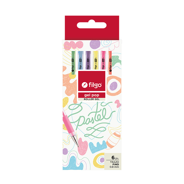 BOLIGRAFO FILGO GEL POP ROLLER GEL X6 PASTEL