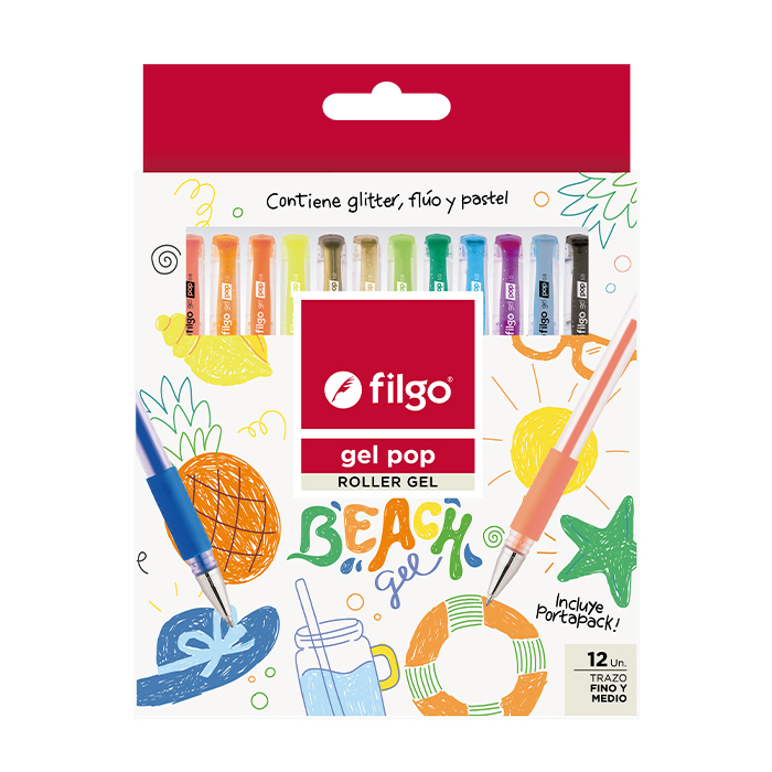 BOLIGRAFO FILGO GEL POP ROLLER GEL X12 BEACH