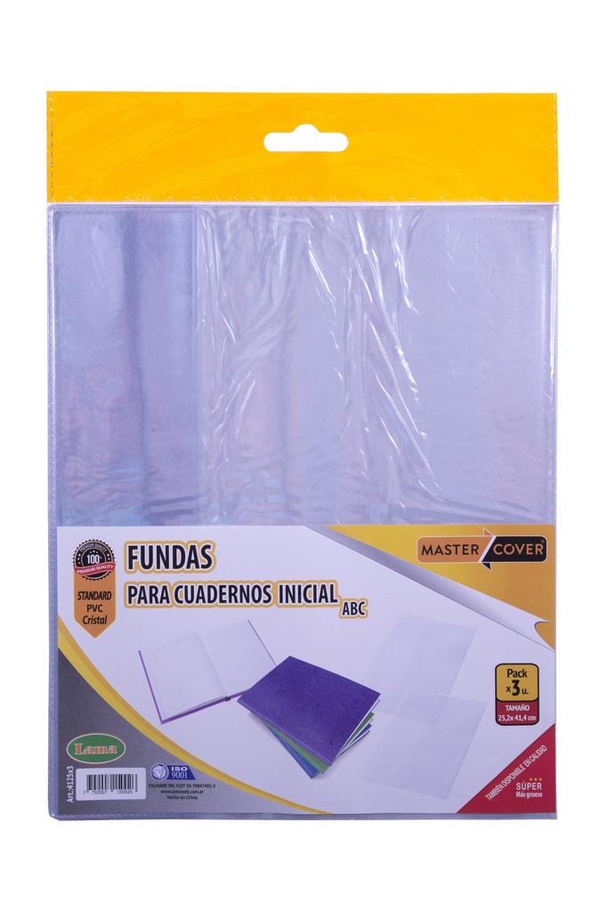 FUNDA PVC LAMA P/CUADERNO ABC X3