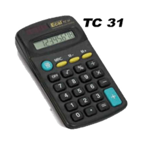 CALCULADORA ECAL DE BOLSILLO TC31 8DIG+1PILA