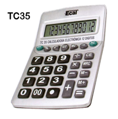 CALCULADORA ECAL ESCRITORIO GRANDE TC35 12DIG+1P