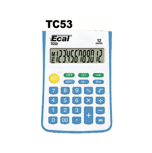 CALCULADORA ECAL CHICA TC53 12DIG+1PILA