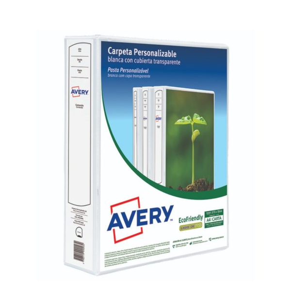 CARPETA A4 AVERY PERSONALIZABLE 90 BLANCA